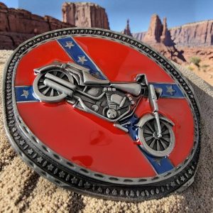 boucle de ceinture américaine biker confederate flag rebel