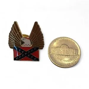 pin's pour chapeau, casquette, blouson en cuir ou tissu thématique rebel confedere sudiste
