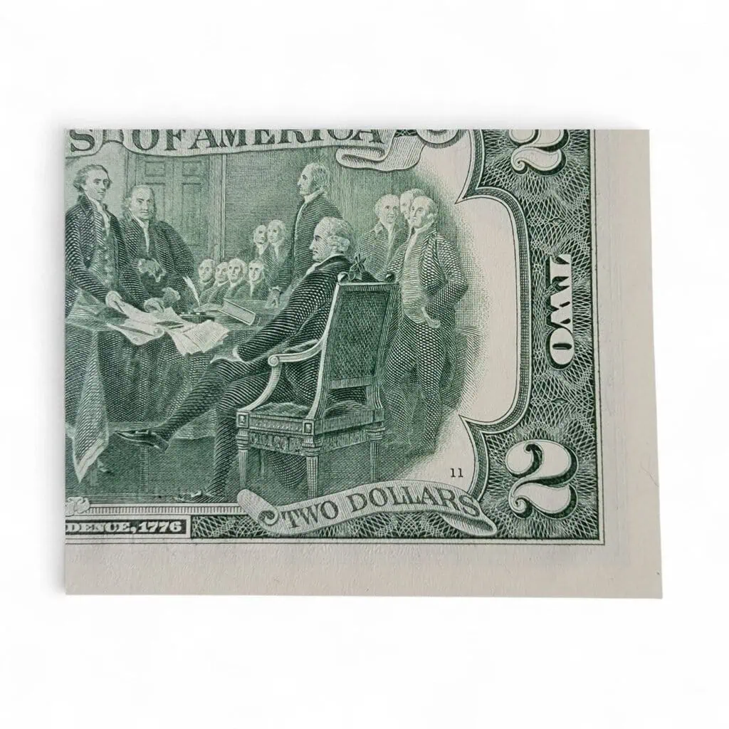 président trump authentique billet de $2 avec visuel du 45ème et 47ème président des etats unis d'amérique
