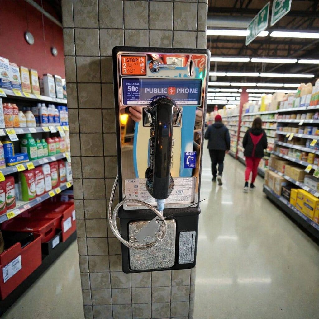 véritable téléphone public américain (payphone) année 2000's – neuf d'epoque dans son carton d'origine (nos) (copie)