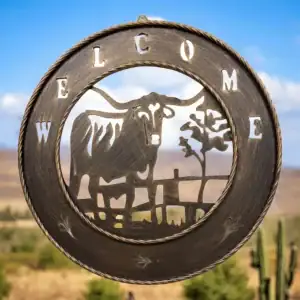 plaque murale en forme d'étoile, décoration style western en fonte, 16.5cm