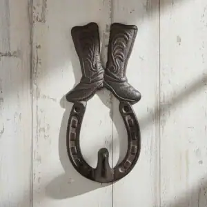 plaque murale en forme d'étoile, décoration style western en fonte, 16.5cm