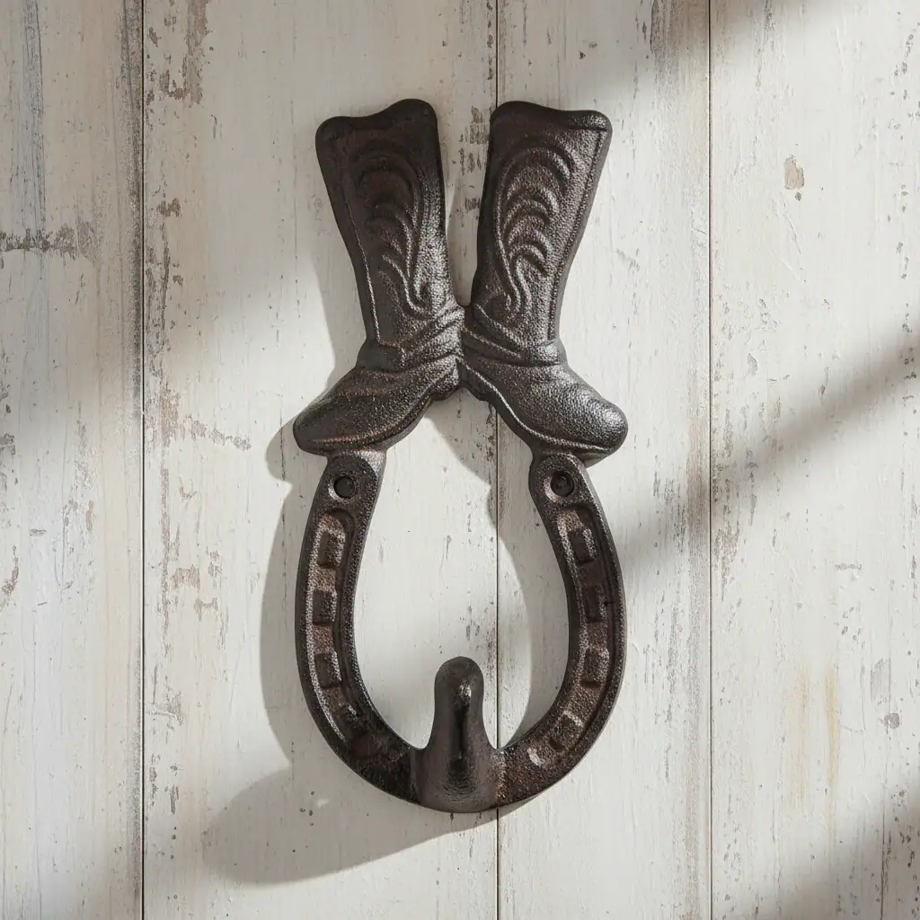 plaque murale en forme d'étoile, décoration style western en fonte, 16.5cm