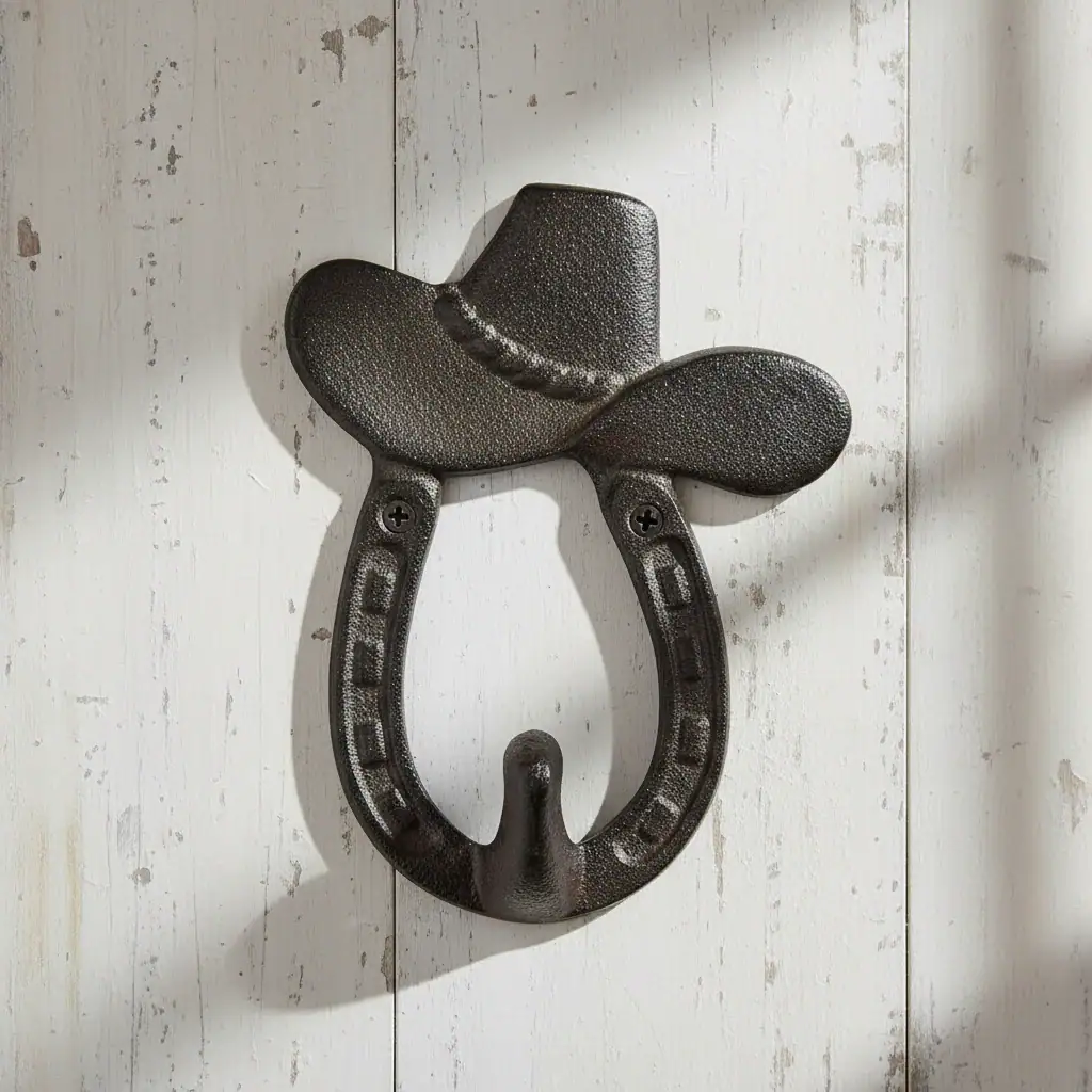 plaque murale en forme d'étoile, décoration style western en fonte, 16.5cm
