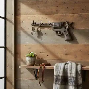 plaque murale en forme d'étoile, décoration style western en fonte, 16.5cm