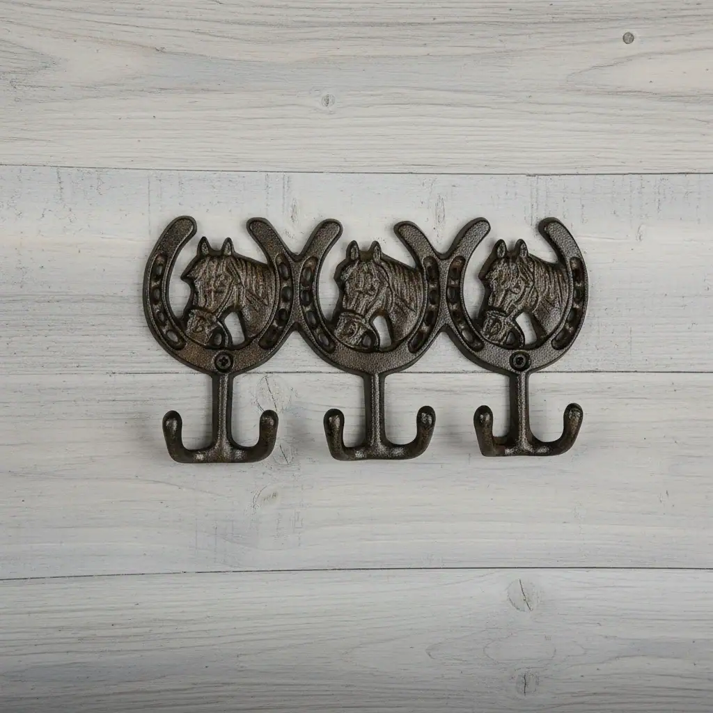 plaque murale en forme d'étoile, décoration style western en fonte, 16.5cm
