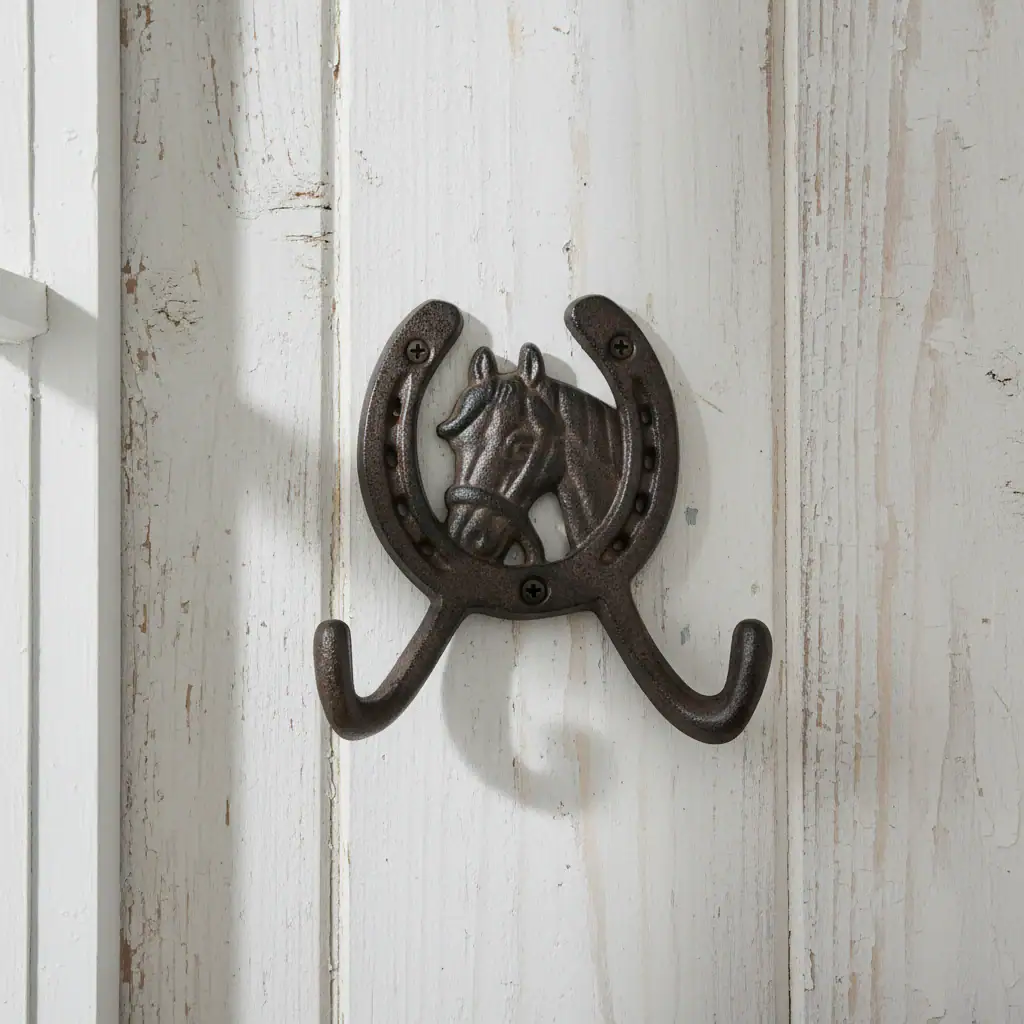 plaque murale en forme d'étoile, décoration style western en fonte, 16.5cm