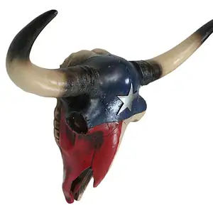 crâne southwest style texas flag (repro en résine), 43cm