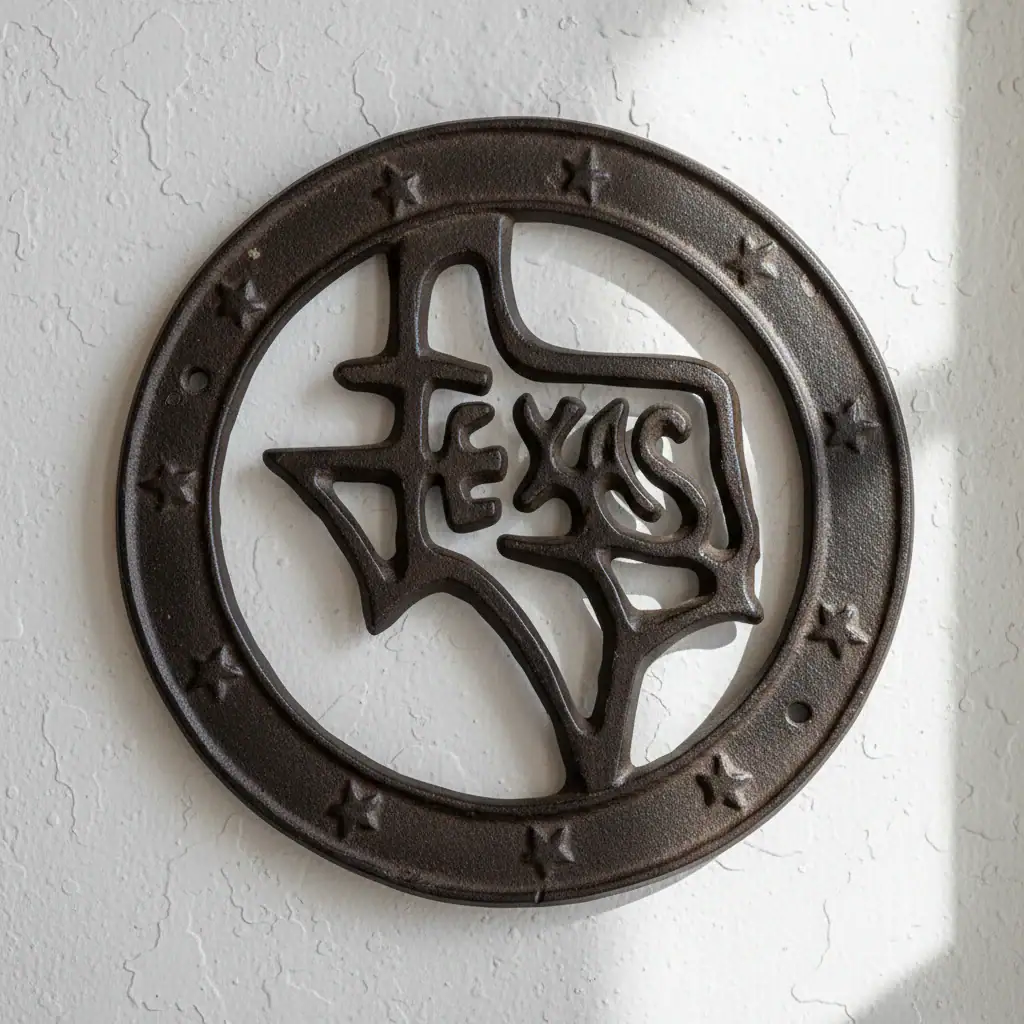 plaque murale en forme d'étoile, décoration style western en fonte, 16.5cm