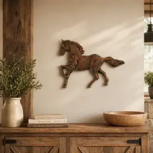 plaque murale en forme d'étoile, décoration style western en fonte, 16.5cm