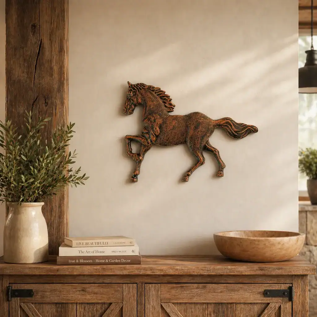 plaque murale en forme d'étoile, décoration style western en fonte, 16.5cm