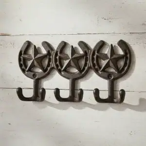 plaque murale en forme d'étoile, décoration style western en fonte, 16.5cm